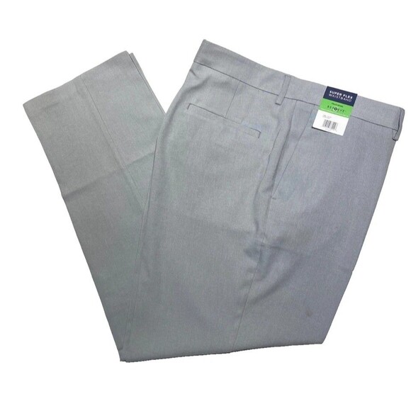 Kenneth Cole Mens 30x30 Pants Chino Slacks Gray Performance Dress Slim Fit - Picture 1 of 4